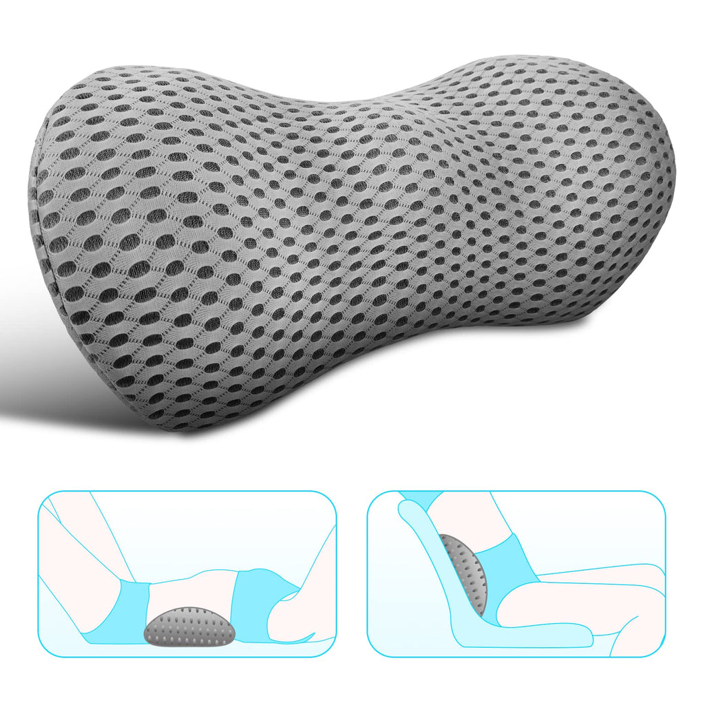Almohada de soporte lumbar Panduo para silla de oficina, almohada lumbar de espuma viscoelástica para aliviar el dolor de espalda baja (gris) #7628