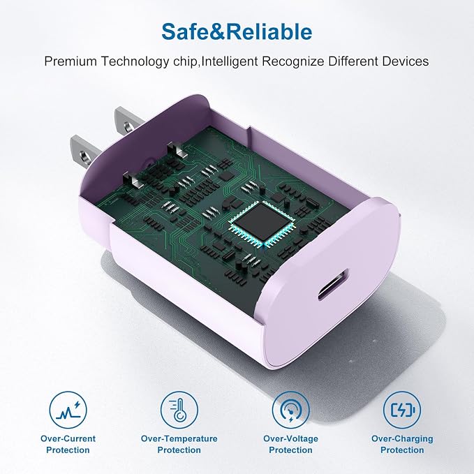 Cargador tipo C, paquete de 2 cargadores de pared PD USB C de 25 W, bloque de carga súper rápida y cable de cargador de teléfono Android para Samsung Galaxy S23 S22 S21 S20 Plus Ultra, Note