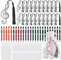 INCOMPLETO. Set de 48 Marcapáginas para Amantes de la Música | Regalo para Lectores | Notas Musicales de Metal con Plumas Inspiradoras | Para Maestros, Compañeros y Fiestas