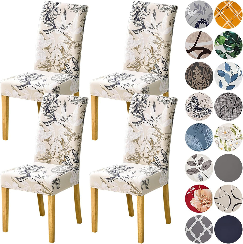 HZDHCLH Fundas para Sillas de Comedor Set de 4 | Fundas Elasticas de Spandex Tipo Parsons | Lavables y Removibles para Cocina, Fiestas y Bodas