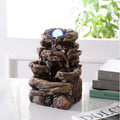 MSEONWXI Fuente de Agua de Mesa con Bola de Vidrio y LED que Cambia de Color | Cascada Decorativa de Resina para Casa y Oficina