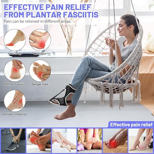 Zyhevri Férula Nocturna para Fascitis Plantar | Alivio Tendón de Aquiles, Espolones, Pie Caído | Ajustable, Suave, Unisex, Talla Única