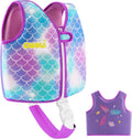 Chaleco de natación OSHYLE para niños con correa en la entrepierna - Chaleco de entrenamiento de natación de neopreno para niños pequeños de 1 a 9 años, entrenador de natación para niños y niñas con correas ajustables (morado, S(1-3))