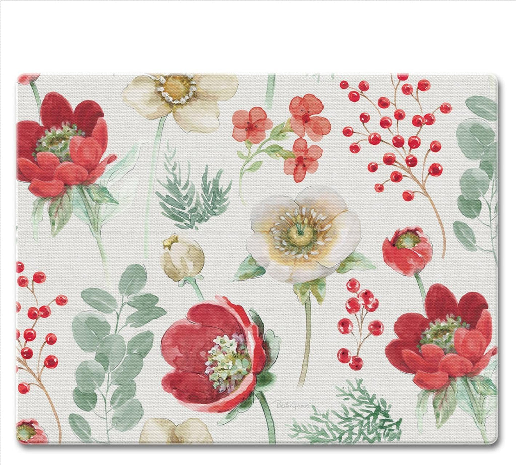 CounterArt Tabla de Cortar de Vidrio Templado 3mm | Diseno Granjero Floral | 10 x 8 Pulgadas Hecha en USA | Tabla de Quesos y Bar