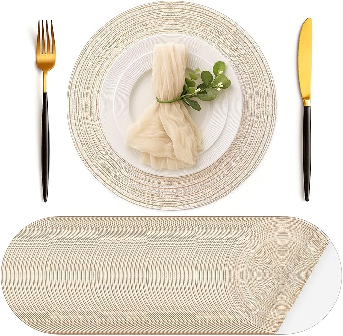 Manteles Individuales Desechables Geosar – 100 Unidades, 33 cm, Aspecto Tejido de Algodón, Color Beige