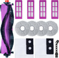 Kit de accesorios para aspiradora robot Eureka J15 Ultra. Piezas de repuesto: 1 cepillo principal, 4 filtros HEPA, 4 almohadillas de fregado, 4 cepillos laterales, 4 bolsas para polvo, 1 cepillo.