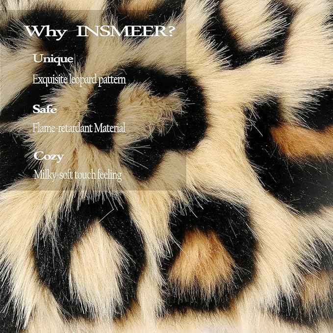 Funda de Almohada Decorativa Estampado Leopardo INSMEER | Piel Sintética | 30x50 cm