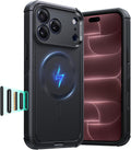 SOLO VIENE LA FUNDA SIN ACCESORIOS-Funda ESR para iPhone 17 Pro Max, protección contra caídas de grado militar de 7 metros, cubierta resistente que absorbe los golpes, compatible con accesorios MagSafe, serie Cyber, color negro.