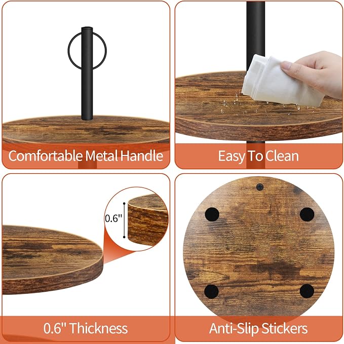Soporte para Cupcakes de 3 Niveles – Torre de Madera Rústica para Mesa de Postres (1 Unidad)
