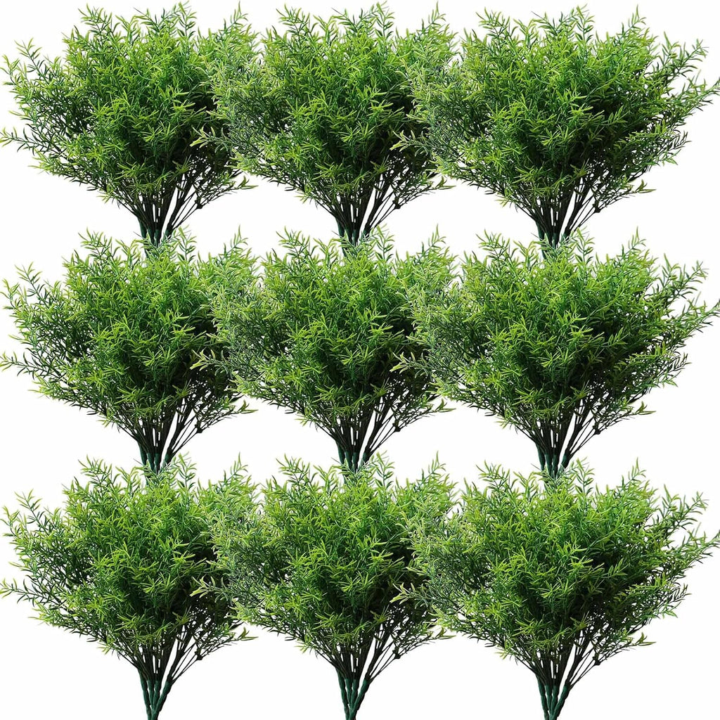 YXYQR 18PCS Outdoor Artificial Flowers Rosemary Plants UV Resistant Bulk Fake Bushes Grass Mums Outside Faux Plastic Greenery Shrubs for Front Porch Window Box Planter Hanging Basket Garden Wedding