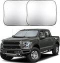 Parasol plegable de 2 piezas para ventanas de camioneta EcoNour, bloquea los rayos UV y el calor, mantiene el interior y el tablero frescos, accesorio duradero para el interior del automóvil, tamaño grande (82,3 cm de largo x 91,4 cm de ancho).