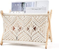 Revistero Macramé Mkono Tejido a Mano | Organizador Boho 35x25 cm Color Marfil