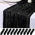 Paquete de 10 caminos de mesa de gasa naranja de 17x108 pulgadas, semitransparentes, estilo bohemio rústico, ideales para bodas, fiestas, cumpleaños, baby showers y decoración del hogar.