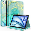 Funda ZoneFoker para iPad Air 11 pulgadas M3/M2 (2025/2024), iPad Air 5/4 (2022/2020) y iPad Pro 11 | Soporte Multiangulo con Portalapiz | Verde Marmol