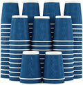 Lamosi Pack de 120 Vasos Desechables de Café 8 oz con Pared Ondulada Kraft – Aislados para Bebidas Calientes y Frías, Color Azul Marino