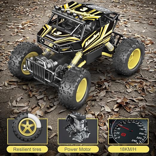 Coches RC rápidos GUOKAI para adultos y niños, camión RC todoterreno 4WD de 2.4 GHz a escala 1:14, de alta velocidad, con control remoto y carcasa metálica. Juguetes y regalos de coches RC eléctricos para niños y niñas.