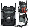 BAGNN Baseball Bag for Adult and Youth, Large Capacity Bat Bag Lightweight Softball Bag with 2 Air Hole Shoe Compartment and Fence Hook, Waterproof Baseball Backpack for Bat, Helmet, Gloves Dark Gray