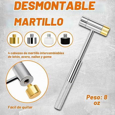 BESTNULE Juego de punzones, herramientas de perforación, juego de punzones de rodillo, hecho de material sólido, incluyendo punzón y martillo de acero, ideal para mantenimiento de maquinaria