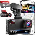Cámara de tablero 4K+4K, cámara de tablero WiFi de 5.8 GHz para automóviles, sensor G, pantalla IPS de 3 pulgadas, modo de estacionamiento 24H