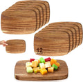 12 tablas de cortar de madera de acacia gruesa para cocina, reversibles, de doble cara, para embutidos, carnes, quesos y comidas (7,87 x 5,51 pulgadas) 