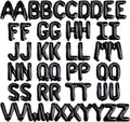 [52 PIEZAS] Globos de letras negras de aluminio de 16" (2 juegos de la A a la Z), alfabeto colgante de aluminio Mylar para decoraciones de fiestas de graduación, Nochevieja y cumpleaños.