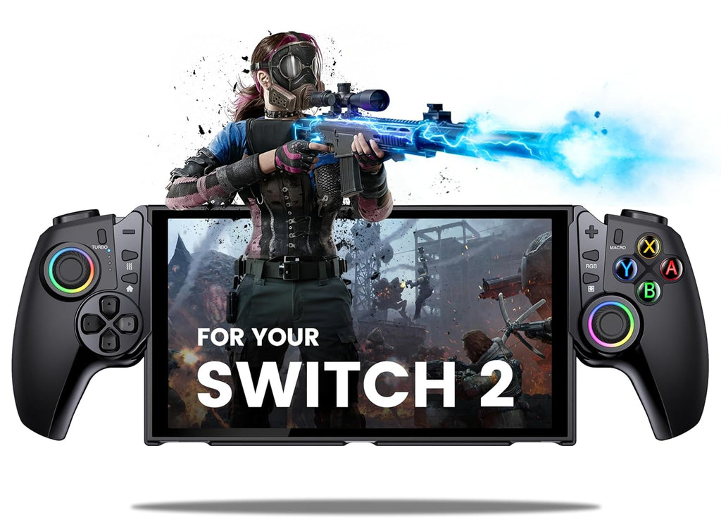 CYOYPPY Switch Controller for Nintendo Switch/OLED, One-Piece Handheld Switch Joypad Replacement, Full-Size Grip Switch Remote Controller with Turbo/4 Game Card Slot/Dual Motor