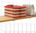 Divisores de Estante HBlife 30cm [Versión Extra Tall], Organizador de Bolsas para Armario, 8 Piezas Perfecto para Suéteres, Camisas, Bolsos, Estante Organizador Ajustable de Acrílico