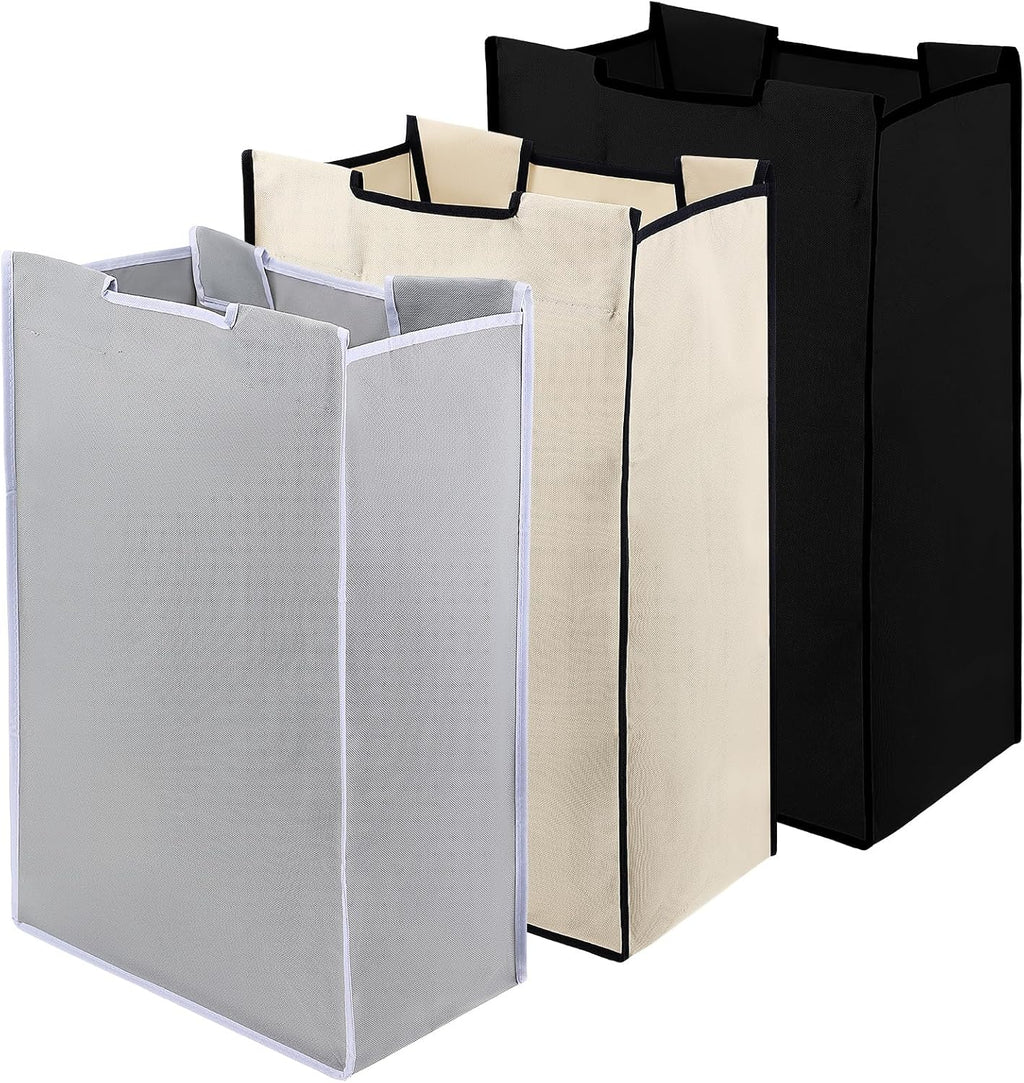 Set de 3 Bolsas de Repuesto para Clasificador de Ropa Grande, Tela Oxford 600D, Recubrimiento Impermeable, 48L de Capacidad, Soporta 25 lbs, Gris, Negro y Beige