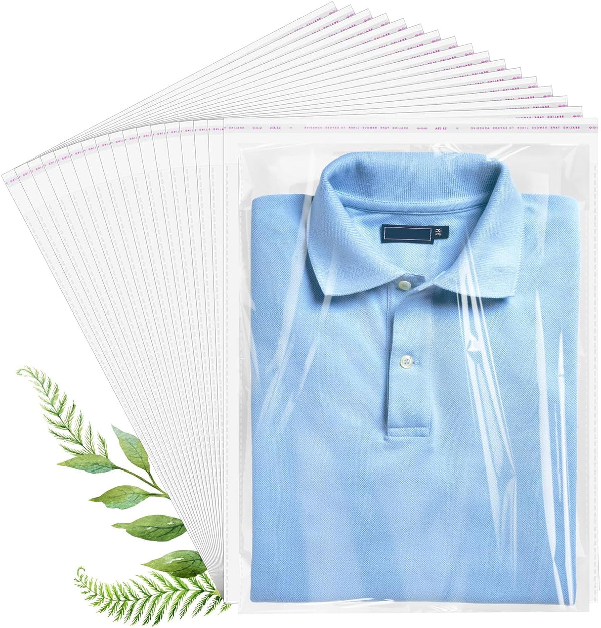 Bolsas de Celofán Transparentes Resellables 12x16" — Pack de 70 para Ropa, Regalos y Manualidades
