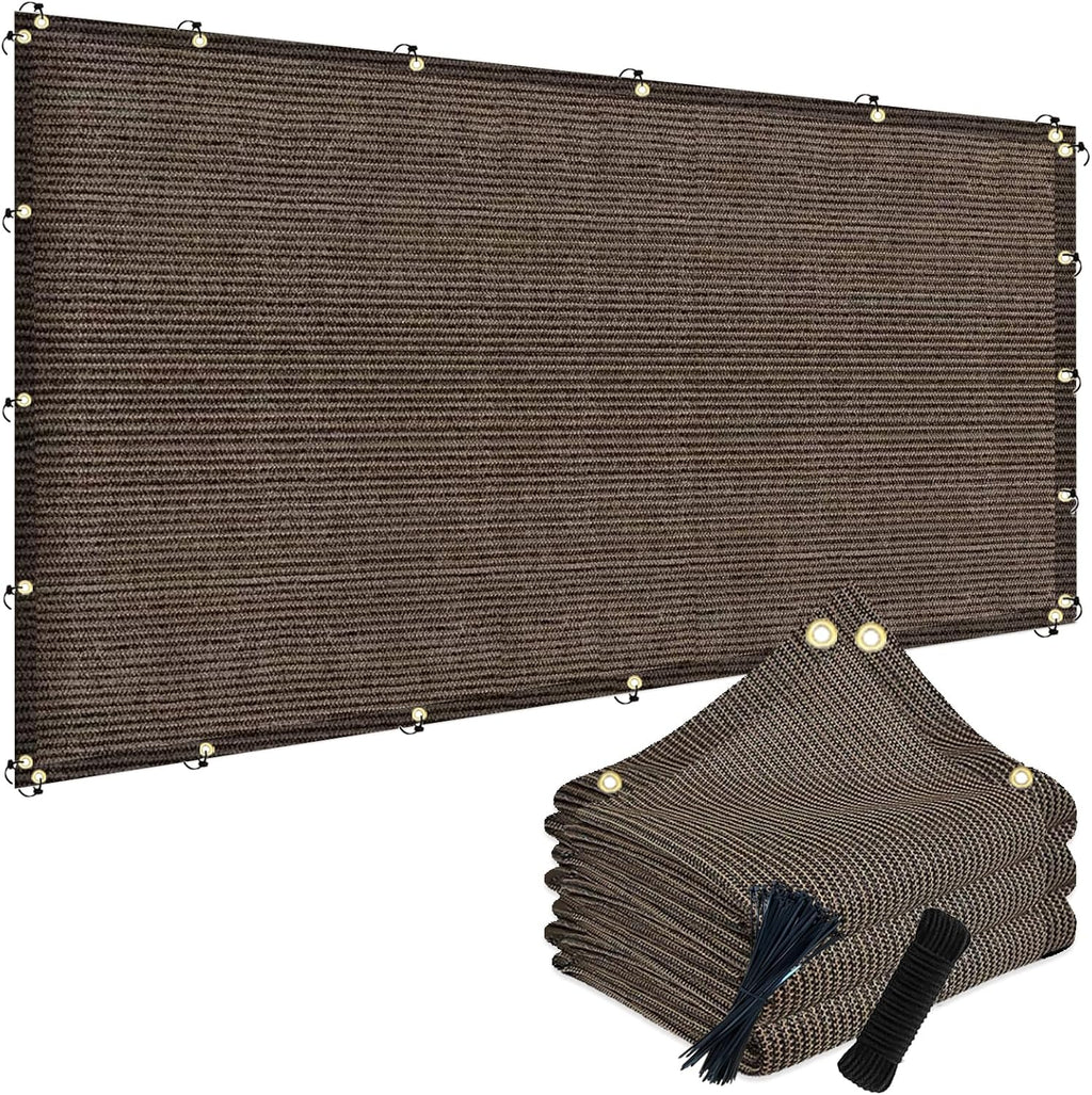 POYEE Tela de sombra 90% 10x20 pies para terraza, patio, jardín, pérgola, cubierta, toldo, color moca