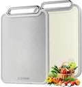 Tabla de Cortar de Acero Inoxidable Sumzzz 2 en 1 — Doble Cara, Grado Alimenticio, Antideslizante, 16x11 Pulgadas