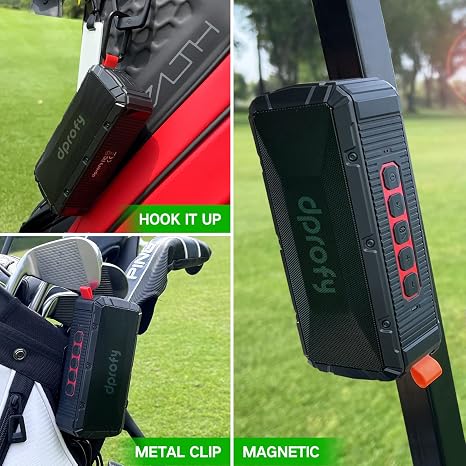 Bocina Bluetooth Magnética para Golf – Resistente al Agua IPX6, 24H Batería, TWS y Tarjeta SD | Carrito de Golf