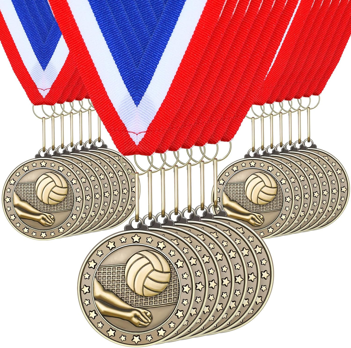 Medallas Doradas Remuuly 30 Piezas, 5 cm | Baloncesto, Futbol, Beisbol, Voleibol | Medallas de Premiacion Deportiva | Regalo de Participacion | Voleibol