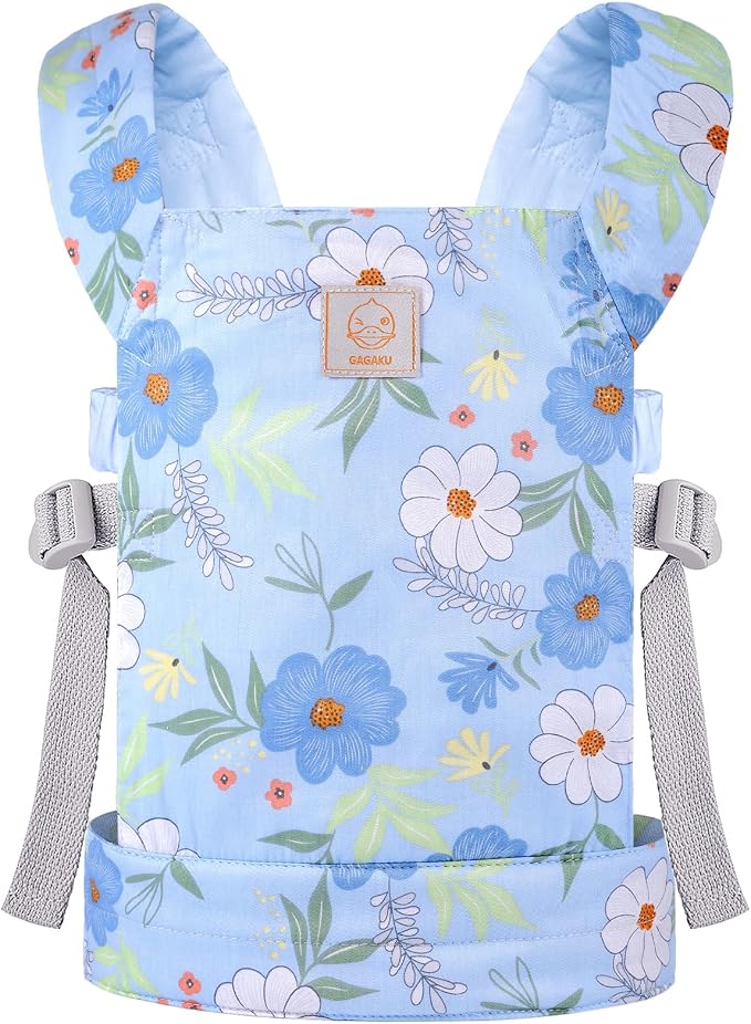 GAGAKU Portabebés para Muñecas para Niñas Pequeñas, Portadores de Juguete para Niños con Correas Ajustables, Accesorios para Muñecas Reborn - Azul