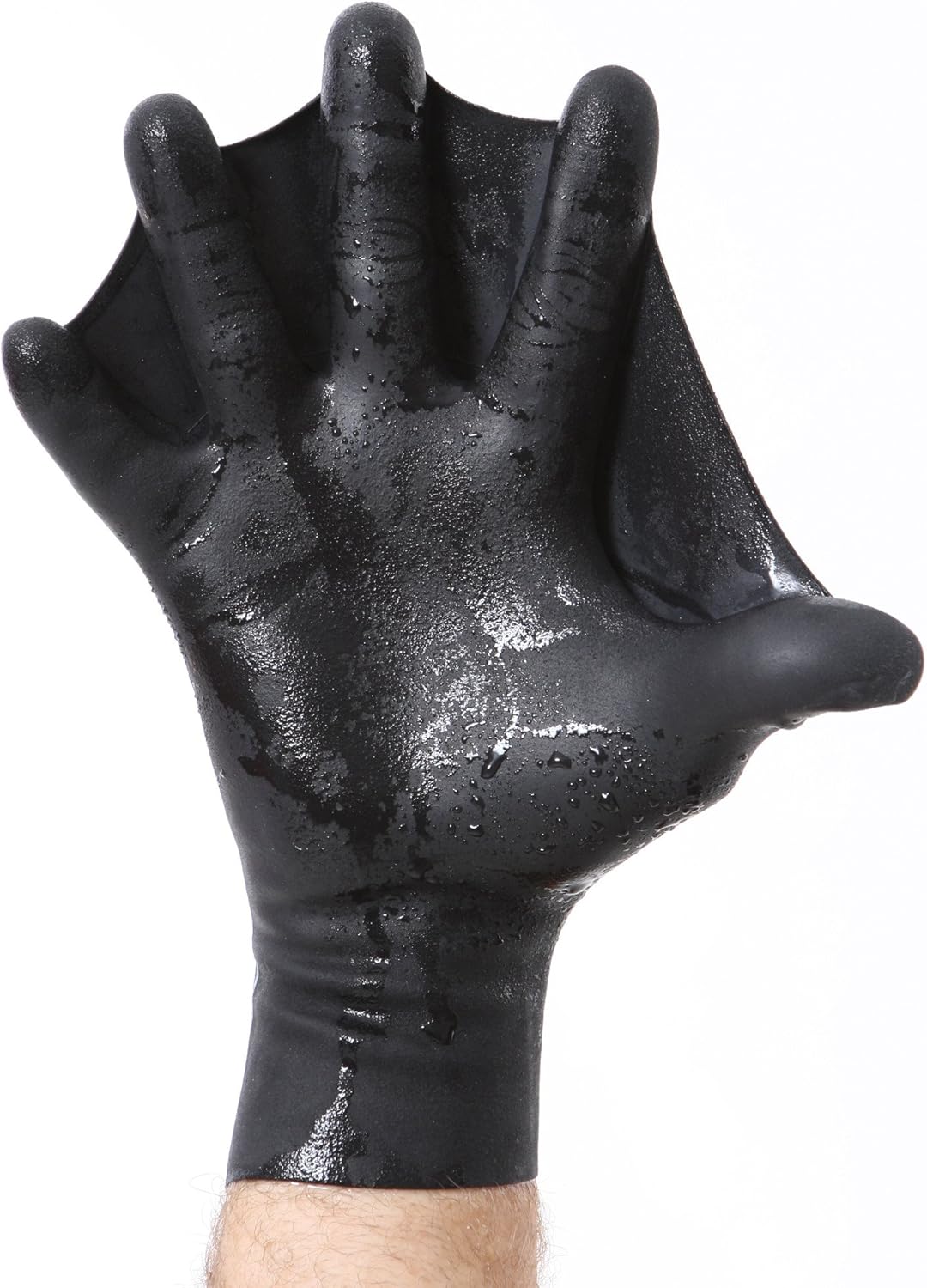 DarkFin Webbed Power Swimming Gloves (1 Pair) for Men, Women, Scuba Diving, Snorkeling, Spearfishing, Surfing in Cold Water, Ultra Thin Hand Fins, Pool Swim Paddles, Black, Men Medium Large