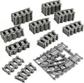 Set de Rieles de Tren Mannidoo 54 Piezas – Compatibles con LEGO y Grandes Marcas, ABS No Tóxico