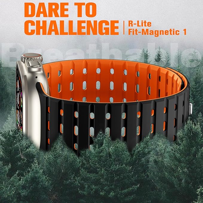 Bandletic Correa magnética compatible con Apple Watch Ultra para hombres y mujeres, correa deportiva de repuesto de silicona para iWatch 49mm (Ultra 3/2/1), 46mm (11/10), 45mm (9/8/7), 44mm (SE3/SE2