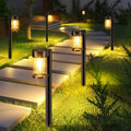 Luces Solares Mancra para Sendero Exterior | Set de 10 en Metal y Vidrio | Impermeables para Jardin, Patio y Caminos | Luz Blanca Calida