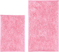 Juego de 2 Tapetes de Baño LanYunUmi Rosa, Ultra Suave, Antideslizante, Absorbentes de Chenilla, 51 x 81 cm y 41 x 61 cm