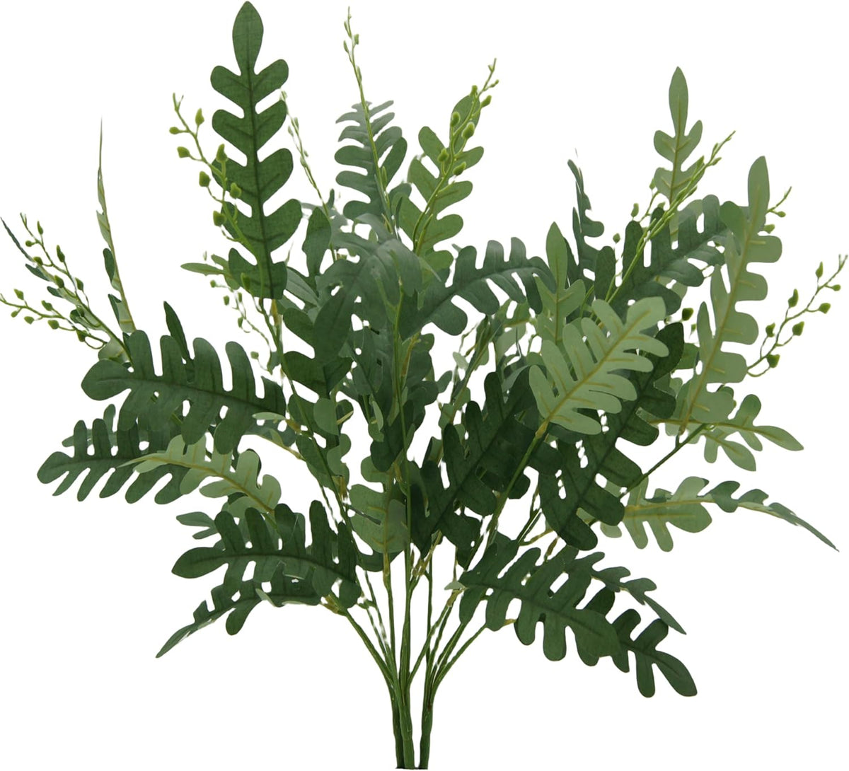 Tallos Artificiales FERIAL 3 Piezas — Ramas Verdes de Seda para Decoración Interior y Exterior