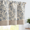 jinchan Cenefa de Lino Farmhouse Floral | Cortina Corta Filtrante para Cocina 46cm | 1 Panel Verde Salvia sobre Beige