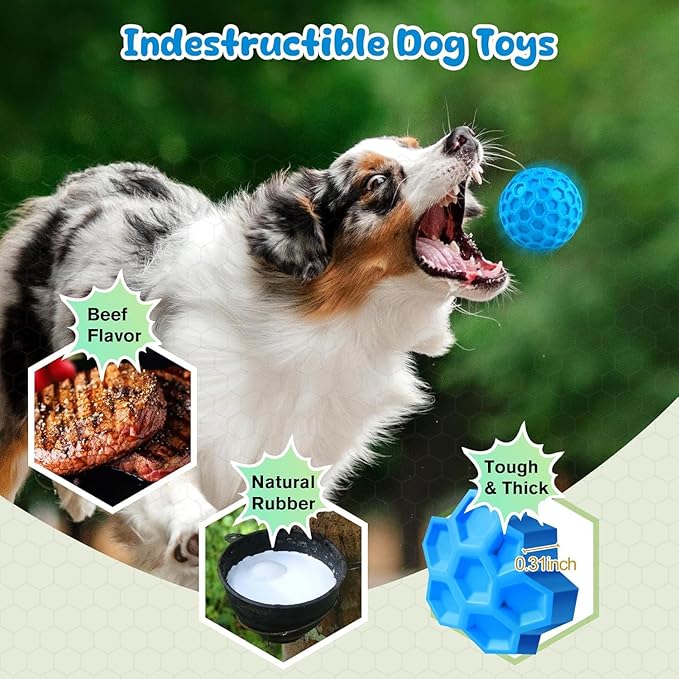 2 Pelotas Chirriantes para Perros (Verde + Morado) – Indestructibles para Perros Grandes y Masticadores