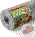 Malla metálica de 40,6 cm x 15,2 m (16" x 50') - Malla de alambre para gallinero soldada de alta resistencia de calibre 19 y 1,27 cm (1/2 pulgada), malla galvanizada en caliente para cercas de gallineros y jardines.