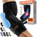 DR. BRACE® Elite Soporte para codo, manga de compresión transpirable con almohadilla de gel para el tratamiento y alivio del dolor en caso de epicondilitis (codo de golfista, codo de tenista y tendinitis) 2024 (Negro, Extragrande)