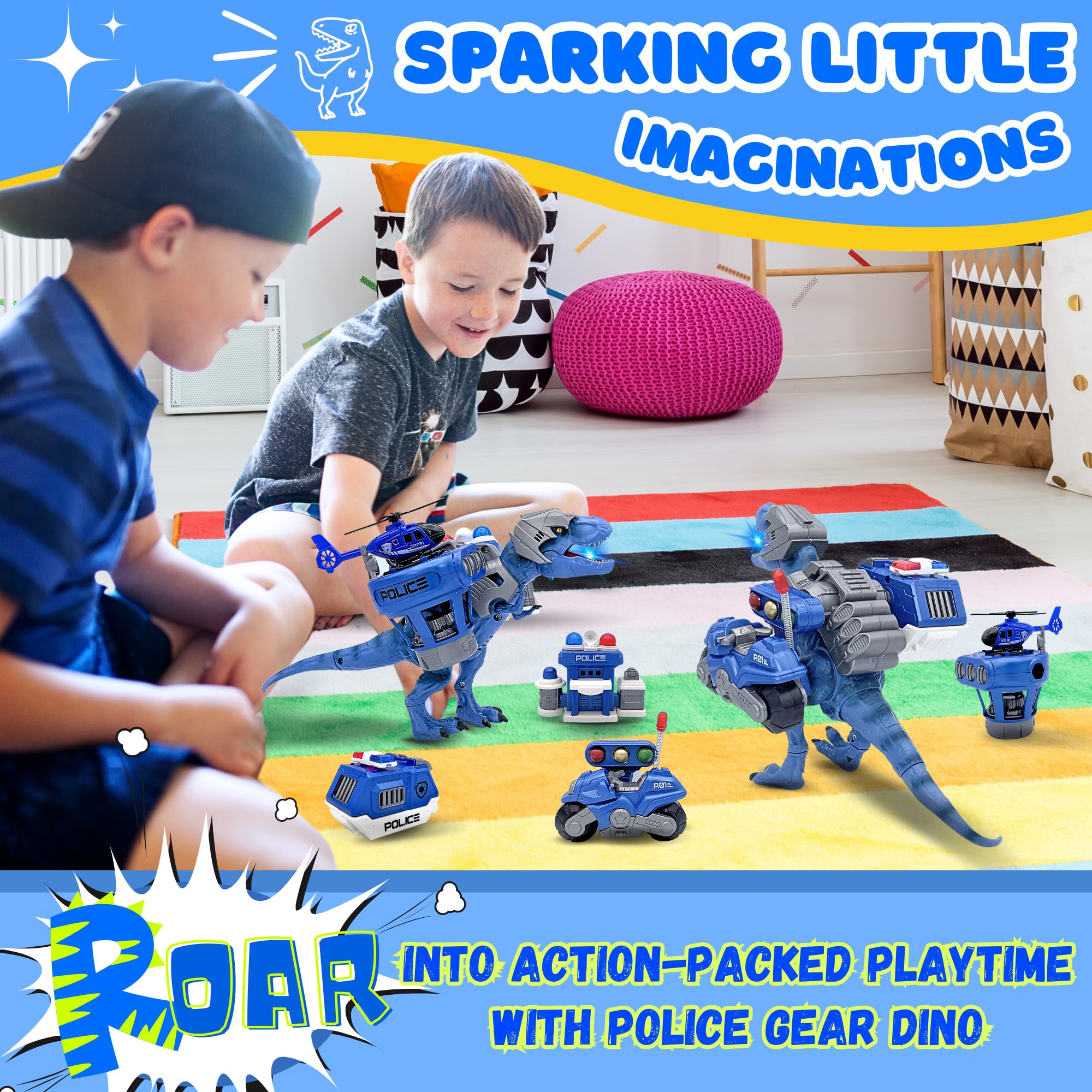 eOne Police Team Dinosaur – Juguete de Dinosaurios Policía para Niños