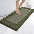Alfombras de baño anllugs de 61 x 152 cm, antideslizantes, extra suaves y absorbentes, lavables a máquina, de secado rápido, para suelo de baño, ducha, bañera y lavabo, verde oliva y verde.