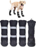 Hipaw Waterproof Dog Boots for Winter Snow Rain,Non-Slip Dog Shoes for Medium to Large Dogs,Extended Cuff Paw Protectors for Outdoor Walking Hiking