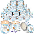 MTLEE 24 Pcs Bear Baby Shower Party Favors Candles Lavender Scented Baby Shower Favors for Guests Rustic Tealights Candles Gender Reveal Return Gifts (1.2 oz, Blue)