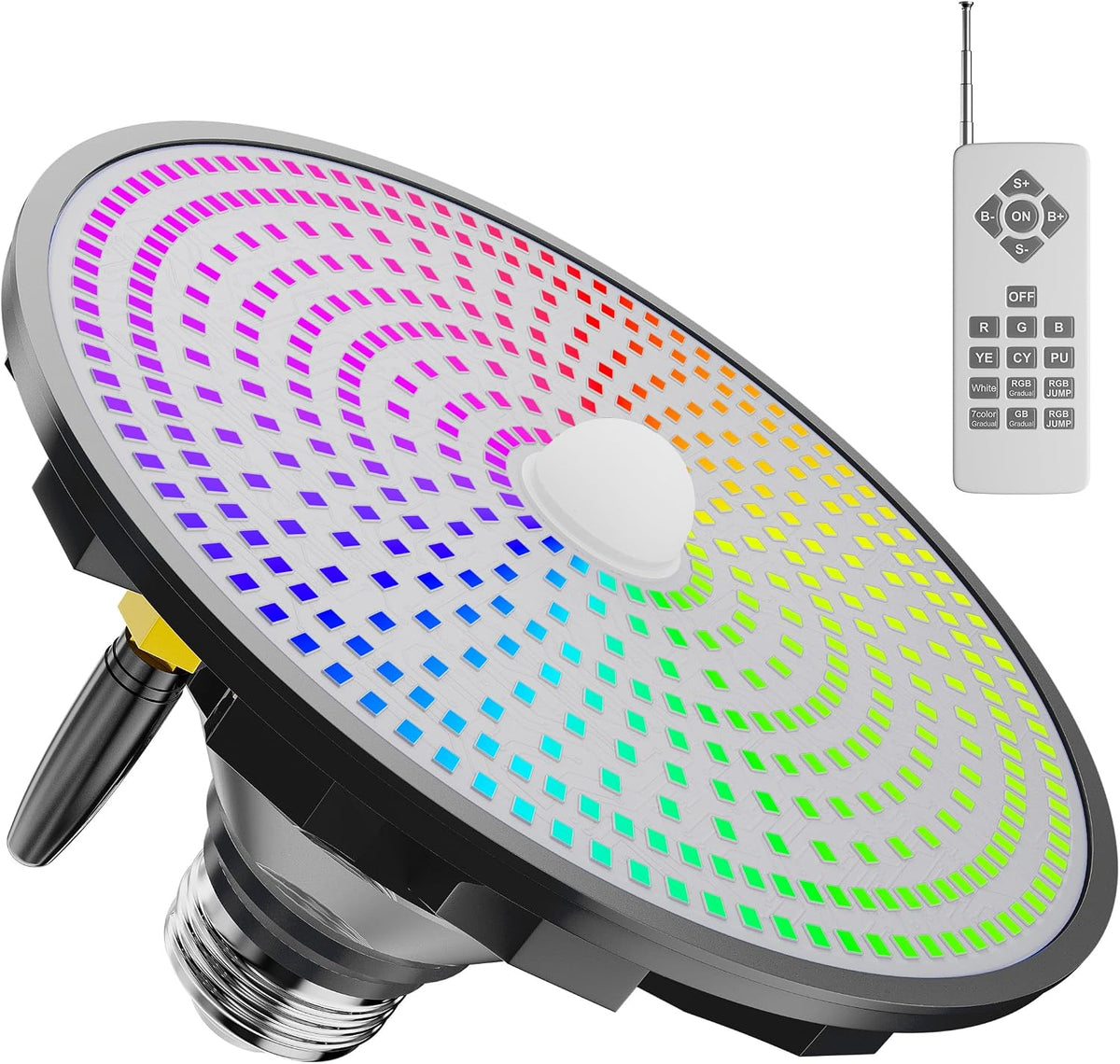 Bombilla LED Jadisi para Piscinas Enterradas, RGBW 70W, 12 Modos de Color, Brillo y Velocidad Ajustables, Control Remoto, Eficiencia Energética, Base E26