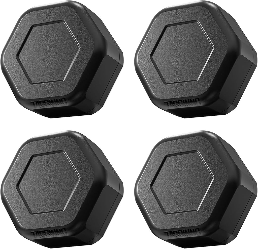 Estuche magnético Tagginnc AirTag (paquete de 4): imán ultrafuerte y discreto diseño de tuerca hexagonal con base antideslizante, resistente al agua e irrompible, compatible con Apple AirTag de 1.ª y 2.ª generación. 